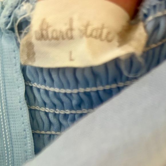 Altar’d State Blue Puffy Sleeve Daisy Dress Size Large - Picture 9 of 9